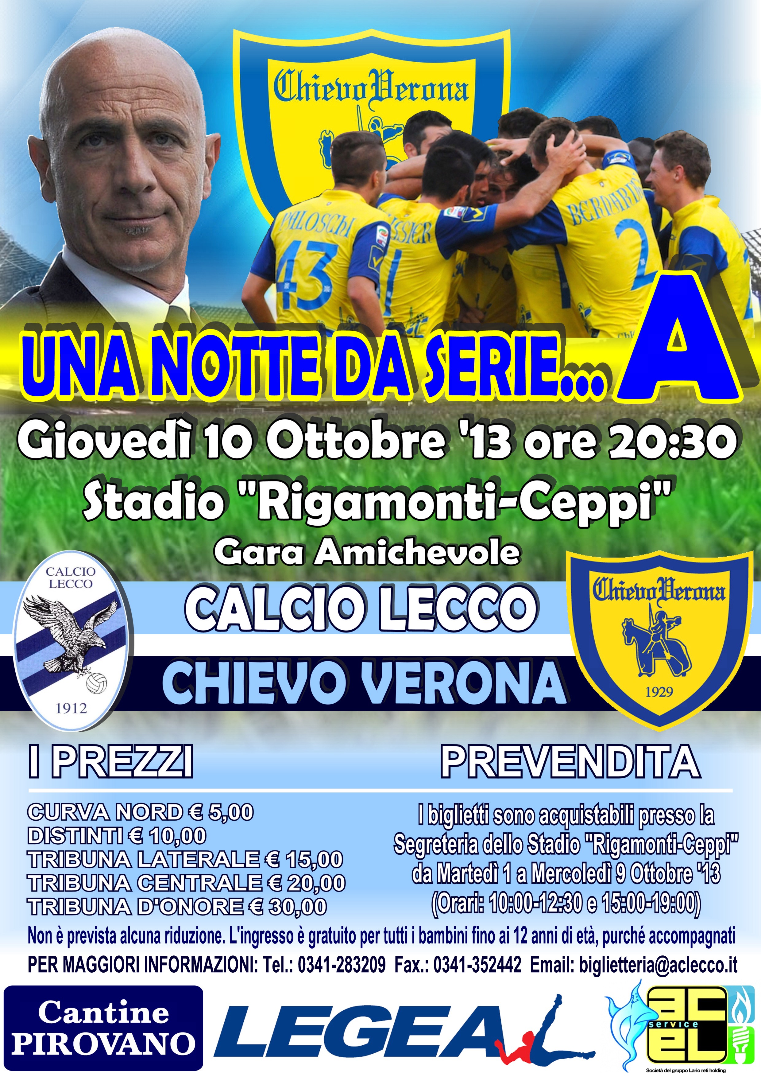 La locandina dell'amichevole