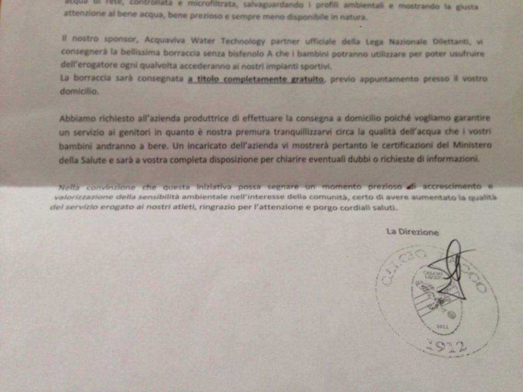 calcio lecco settore giovanile lettera acqua (2)
