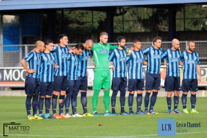 La formazione della Calcio Lecco scesa in campo con la Pergolettese
