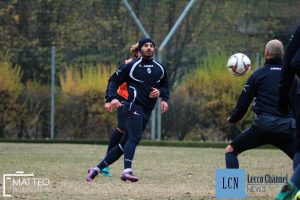 Cristian Bertani in allenamento al centro sportivo "Rio Torto" di Valmadrera