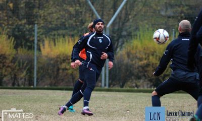 Cristian Bertani in allenamento al centro sportivo "Rio Torto" di Valmadrera