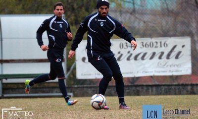 Cristian Bertani in campo al "Rio Torto" di Valmadrera