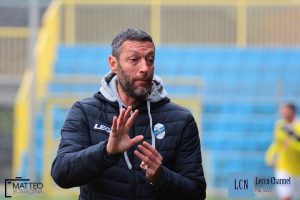 Alessio Delpiano durante Lecco-Cilvierghe Mazzano, gara in cui è stato espulso