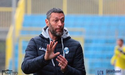 Alessio Delpiano durante Lecco-Cilvierghe Mazzano, gara in cui è stato espulso