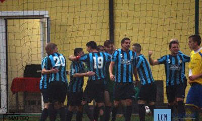 Esultanza della Calcio Lecco a Levico Terme
