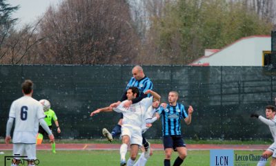 Il gol di Cristofoli durante Romanese-Lecco